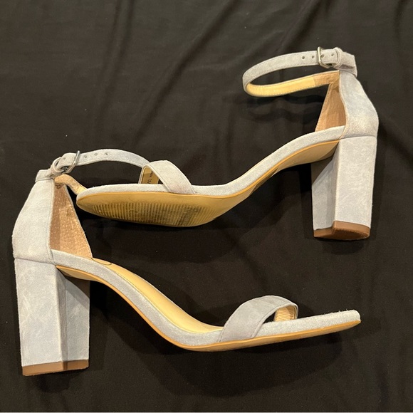 Jessica Simpson Monrae Suede Block Heel Sandal Baby Blue/Gray Size 8 - Picture 3 of 10